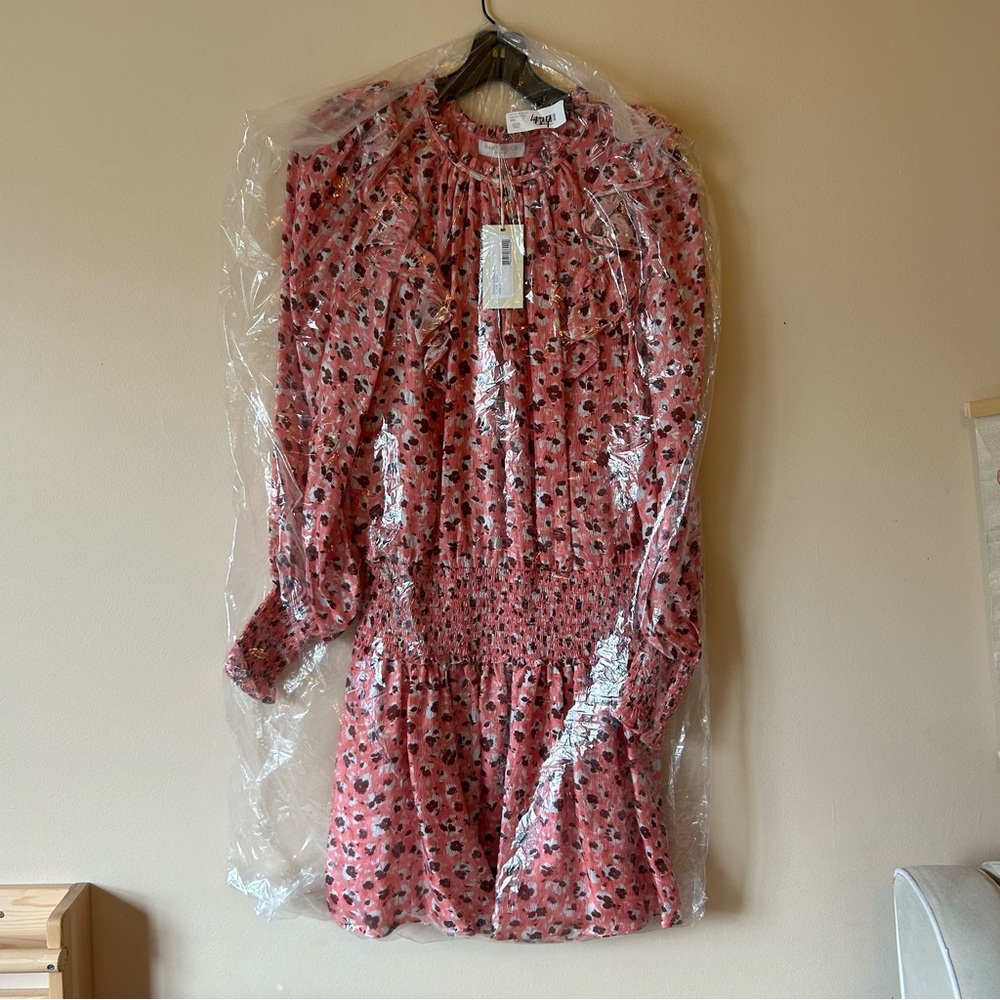 Ramy Brook Penelope Floral Pink Ruffled Dress small - Picture 6 of 8